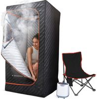 Sharper Image - Steamer Sauna Portable Spa, Includes 2.4L Steam Generator, Folding Chair, and Com... - Large Front