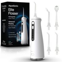 AquaSonic - Elite Flosser - Rechargeable Water Flosser with 4 Tips - Oral Irrigator with 4 Modes ... - Large Front