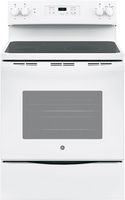 GE - 5.3 Cu. Ft. Freestanding Electric Range with Power Boil and Ceramic Glass Cooktop - White - Large Front