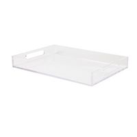 Martha Stewart - Brody Acrylic Desktop Tray Organizer - Clear - Large Front