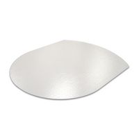 Floortex - Executive Contoured Polycarbonate Chair Mat for Carpet 39 x 49 inches - Clear - Large Front