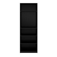 CorLiving - Teo Collection 5-Tier Floor-Standing Bookcase - Black Ravenwood - Large Front