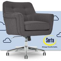 Serta - Ashland Memory Foam & Twill Fabric Home Office Chair - Graphite - Large Front
