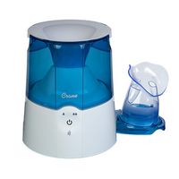 CRANE - 0.5 Gal. 2-in-1 Warm Mist Humidifier & Personal Steam Inhaler - Blue/White - Large Front