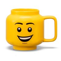 Room Copenhagen - LEGO: Classic Yellow Minifigures Happy Boy Ceramic Mug, 17.9oz - Large Front