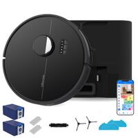 bObsweep - Dustin Self-Empty Robot Vacuum & Mop with 100-Day Odor Control Dock, 5000 Pa Suction, ... - Large Front