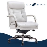 La-Z-Boy - Sonata Executive Mid-Back Bonded Leather Office Chair - Light Gray and Graphite - Large Front