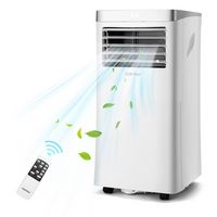 Costway 5000 BTU (8000 BTU ASHRAE) Portable Air Conditioner Cools up to 230 sq.ft 3-in-1 Air Cool... - Large Front