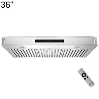 Windster Hoods - 36 inches - Externally Vented - Under cabinet Range Hood - Stainless Steel - Large Front