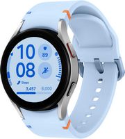 Samsung - Galaxy Watch FE Aluminum Smartwatch 40mm LTE with Blue Band - Silver - Large Front