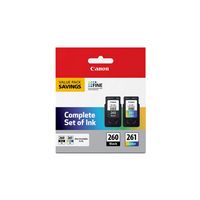 Canon - PG-260 / CL-261 2-Pack Standard Capacity Ink Cartridges - Black/Cyan/Magenta/Yellow - Large Front
