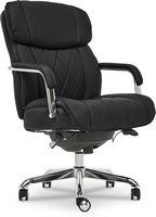 La-Z-Boy - Comfort and Beauty Sutherland Diamond-Quilted Bonded Leather Office Chair - Midnight B... - Large Front