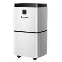 Costway 24 Pints 1500 Sq. Ft Dehumidifier For Medium To Large Room w/ Indicator - White - Large Front
