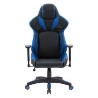 CorLiving - Nightshade Gaming Chair - Black and Blue - Large Front