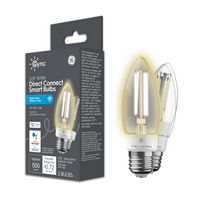 Cync - Decorative Smart LED Light Bulbs Medium Base (2 Pack) - Soft White - White - Large Front