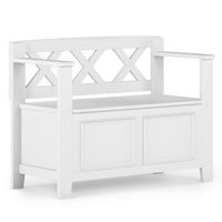 Simpli Home - Amherst Small Entryway Storage Bench - White - Large Front