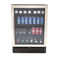 Avanti - Beverage Center - 130 Can Capacity - Stainless Steel with Black Cabinet - Large Front