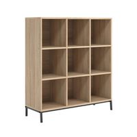 Sauder - North Avenue Organize  3 Shelf-9 Cubby  Bookshelf - Charter Oak Finish - Large Front