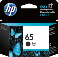 HP - 65 Standard Capacity Ink Cartridge - Black - Large Front