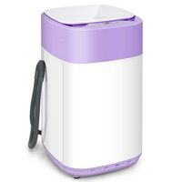 Costway - 8 lb. Portable Fully Automatic Washing Machine with Drain Pump - Purple and White - Large Front