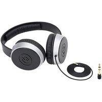 Samson - SR Wired Over-the-Ear Headphones - Silver, Black - Large Front