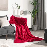 Costway - Heated Blanket  Throw with 5 Heating Levels 10 Hours Auto-Off 84'' x 62'' - Red - Large Front