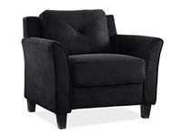 Lifestyle Solutions - Hartford Chair Upholstered Fabric Curved Arms - Black - Large Front