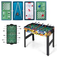 Costway 12-in-1 Combo Game Table Set with Foosball Air Hockey Pool Ping Pong Chess Bowling - Gray - Large Front