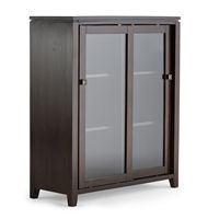Simpli Home - Cosmopolitan Medium Storage Cabinet - Mahogany Brown - Large Front