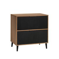 Sauder - Ambleside Modern 2 Drawer Lateral File Cabinet - Serene Walnut - Large Front