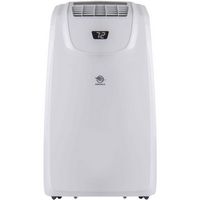 AireMax - 500 Sq. Ft 8,000 BTU Portable Air Conditioner with 11,000 BTU Heater - White - Large Front