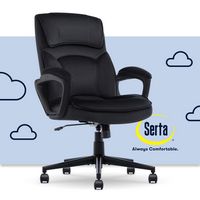 Serta - Comfort Classic Mid-Back Executive Soft Velvet Office Chair - Black - Large Front