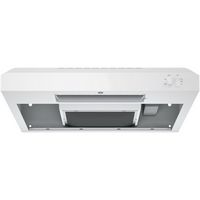 GE - 24 inches - Convertible - Under cabinet Range Hood - White - Large Front