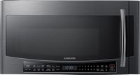 Samsung - 1.7 Cu. Ft.  Over-the-Range Fingerprint Resistant  Microwave - Black Stainless Steel - Large Front