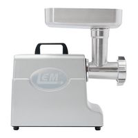 LEM Product - Mighty Bite #8 Aluminum Grinder - Stainless Steel - Large Front