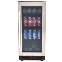 Avanti - Beverage Center, 72 Can Capacity - Stainless Steel with Black Cabinet - Large Front