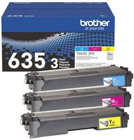 Brother - Genuine TN635 3PK 3-Pack of Standard Yield Cyan, Magenta, and Yellow Toner Cartridges -... - Large Front