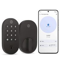 Yale - Smart Lock with Matter, Designed for Google Home; Electronic Deadbolt with Pushbutton Keyp... - Large Front