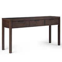 Simpli Home - Hollander Wide Console Table - Warm Walnut Brown - Large Front