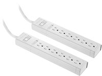 Insignia™ - 6 Outlet 900 Joules Surge Protector (2 Pack) - White - Large Front