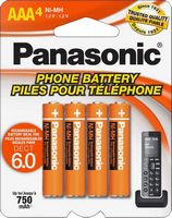 Panasonic - Rechargeable AAA Batteries (4-Pack) - Large Front