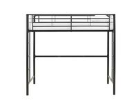 Walker Edison - Modern Metal Twin Loft Bed Frame - Black - Large Front