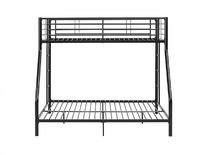 Walker Edison - Modern Metal Twin over Full Bunk Bed - Black - Black - Large Front