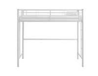 Walker Edison - Modern Metal Twin Loft Bed Frame - White - Large Front