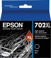 Epson - 702XL High-Yield Ink Cartridge - Black - Large Front