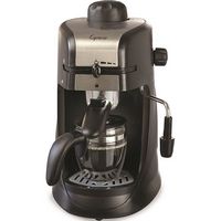 Capresso - Steam PRO 4-Cup Coffee Maker and Espresso Machine with  Milk Frother - Black/Stainless... - Large Front