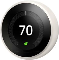 Google - Nest Learning Smart Wifi Thermostat - White - Large Front