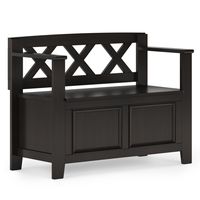 Simpli Home - Amherst Small Entryway Storage Bench - Hickory Brown - Large Front