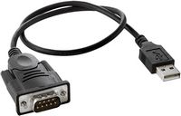 Insignia™ - 1.3' USB-to-RS-232 (DB9) PDA/Serial Adapter Cable, with Prolific Chipset - Black - Large Front