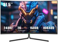 Titan-army - 31.5” Curved  Gaming Monitor, IPS 1ms 240Hz 2K QHD FreeSync 95% DCI-P3 w/ HDR400 (Di... - Large Front